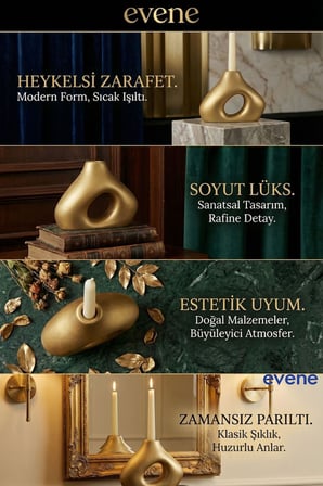 Mumluk Şamdan Ince Mum Uyumlu Siyah Renk Model 46