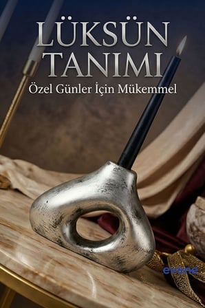 Mumluk Şamdan Ince Mum Uyumlu Siyah Renk Model 46