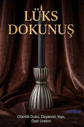 Mumluk Şamdan Ince Mum Uyumlu Altın Eskitme Renk Model 47