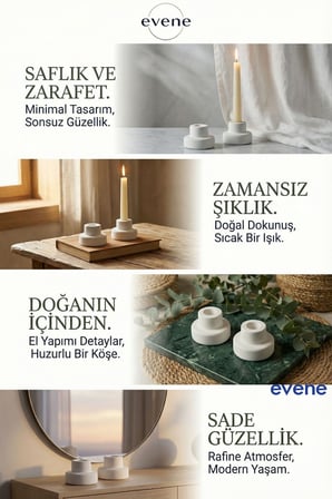 Mumluk Şamdan Ince Mum Uyumlu Altın Renk Model 49