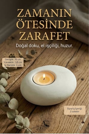 Mumluk Şamdan Ince Mum Uyumlu Gümüş Eskitme Renk Model 50