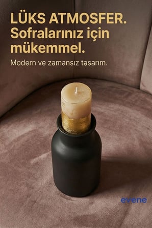 Mumluk Şamdan Ince Mum Uyumlu Beyaz Renk Model 65
