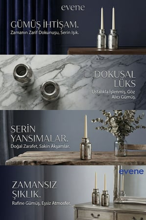 Mumluk Şamdan Ince Mum Uyumlu Beyaz Renk Model 65