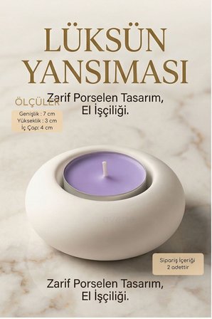 Mumluk Şamdan Ince Mum Uyumlu Altın Renk Model 66
