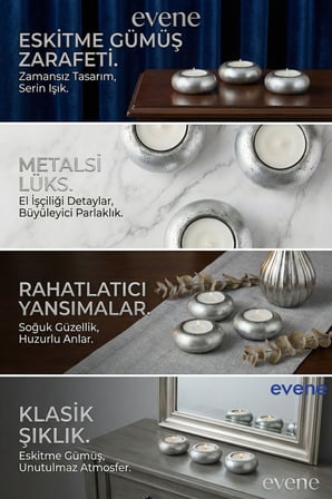 Mumluk Şamdan Ince Mum Uyumlu Altın Renk Model 66
