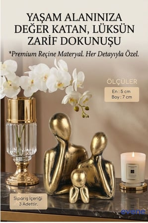Dekoratif Obje Biblo Ev Dekorasyon Heykel Salon Masaüstü Biblo Heykel Seti Gümüş Eskitme Model 64