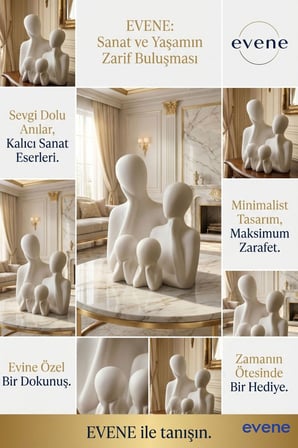 Dekoratif Obje Biblo Ev Dekorasyon Heykel Salon Masaüstü Biblo Heykel Seti Siyah Model 65