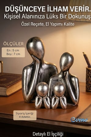 Dekoratif Obje Biblo Ev Dekorasyon Heykel Salon Masaüstü Biblo Heykel Seti Siyah Model 65