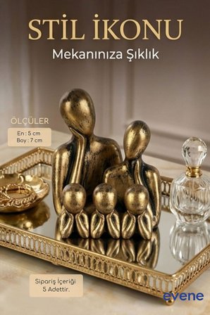 Dekoratif Obje Biblo Ev Dekorasyon Heykel Salon Masaüstü Biblo Heykel Seti Beyaz Model 66