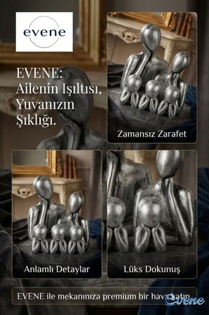 Dekoratif Obje Biblo Ev Dekorasyon Heykel Salon Masaüstü Biblo Heykel Seti Beyaz Model 66