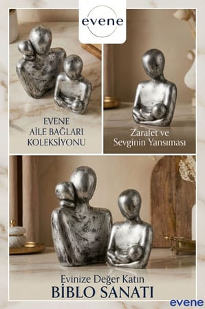 Dekoratif Obje Biblo Ev Dekorasyon Heykel Salon Masaüstü Biblo Heykel Seti Altın Model 68