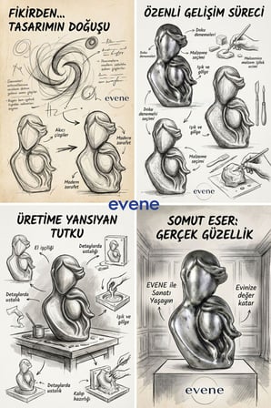Dekoratif Obje Biblo Ev Dekorasyon Heykel Salon Masa Üstü Süs Eşyası Siyah Renk Model 14