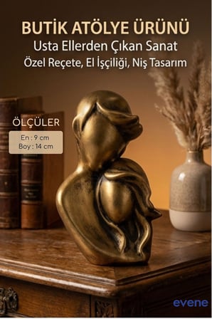 Dekoratif Obje Biblo Ev Dekorasyon Heykel Salon Masa Üstü Süs Eşyası Siyah Renk Model 14