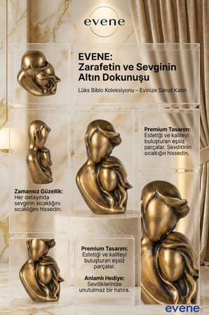 Dekoratif Obje Biblo Ev Dekorasyon Heykel Salon Masa Üstü Süs Eşyası Siyah Renk Model 14
