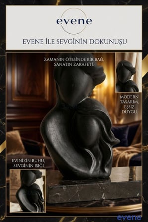 Dekoratif Obje Biblo Ev Dekorasyon Heykel Salon Masa Üstü Süs Eşyası Siyah Renk Model 14