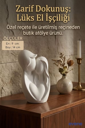 Dekoratif Obje Biblo Ev Dekorasyon Heykel Salon Masa Üstü Süs Eşyası Beyaz Renk Model 18