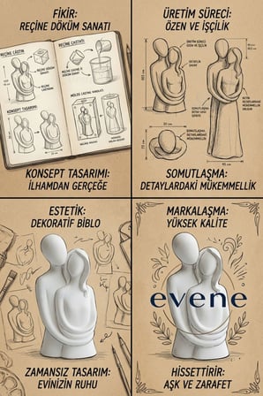 Dekoratif Obje Biblo Ev Dekorasyon Heykel Salon Masa Üstü Süs Eşyası Altın Renk Model 41