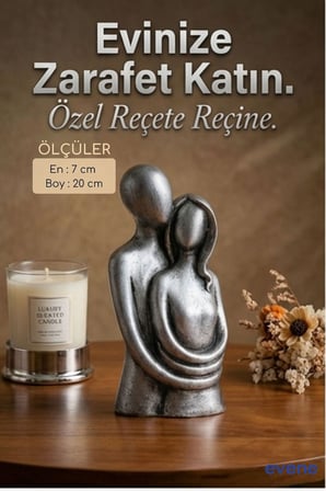 Dekoratif Obje Biblo Ev Dekorasyon Heykel Salon Masa Üstü Süs Eşyası Altın Renk Model 41
