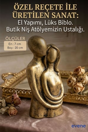 Dekoratif Obje Biblo Ev Dekorasyon Heykel Salon Masa Üstü Süs Eşyası Altın Renk Model 41