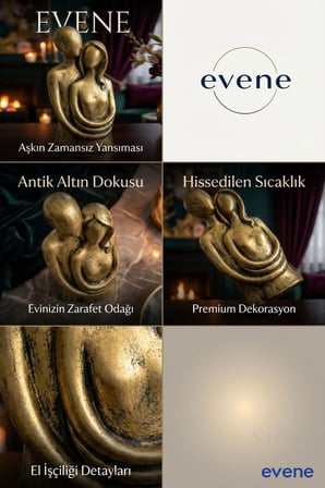 Dekoratif Obje Biblo Ev Dekorasyon Heykel Salon Masa Üstü Süs Eşyası Altın Renk Model 41