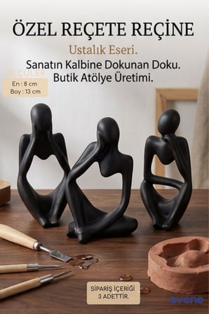 Dekoratif Obje Biblo Ev Dekorasyon Heykel Salon Masaüstü Biblo Heykel Seti Altın Model 69