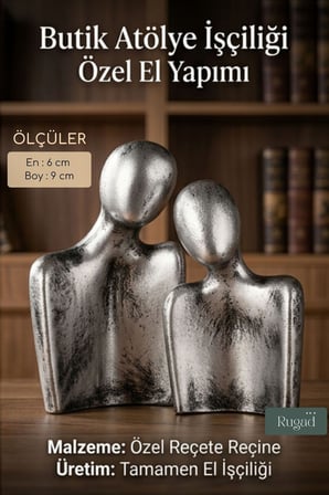 Biblo Heykel Insan Silüeti Büyük Boy Heykel Seti Beyaz Renk Model 8