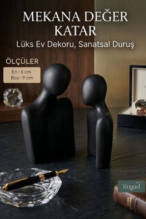 Biblo Heykel Insan Silüeti Büyük Boy Heykel Seti Beyaz Renk Model 8