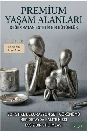 Biblo Heykel Düşünen Insan Silüeti Orta Boy Beyaz Model 12