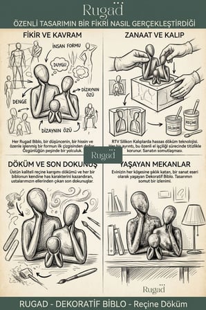 Biblo Heykel Düşünen Insan Silüeti Orta Boy Beyaz Model 12