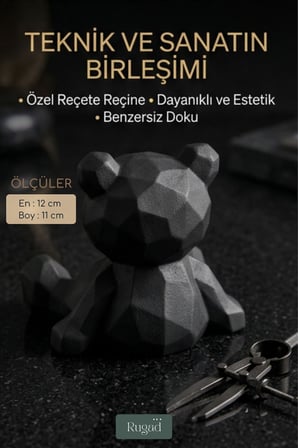 Biblo Dekoratif Heykel Ayı Biblosu Beyaz Model 39