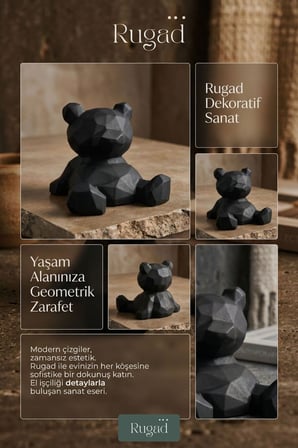 Biblo Dekoratif Heykel Ayı Biblosu Beyaz Model 39
