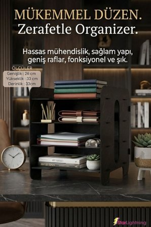 Masa Düzenleyici Organizer Evrak Rafı Masaüstü Organizer Beyaz Renk Model 1