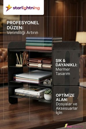 Masa Düzenleyici Organizer Evrak Rafı Masaüstü Organizer Beyaz Renk Model 1