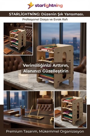 Masa Düzenleyici Organizer Evrak Rafı Masaüstü Organizer Beyaz Renk Model 1