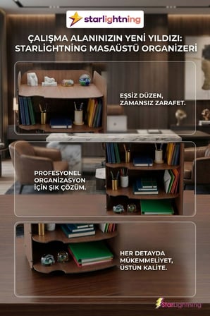 Masa Düzenleyici Organizer Evrak Rafı Masaüstü Organizer Siyah Renk Model 2