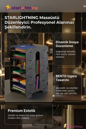 Masa Düzenleyici Organizer Evrak Rafı Masaüstü Organizer Açık Meşe Renk Model 16