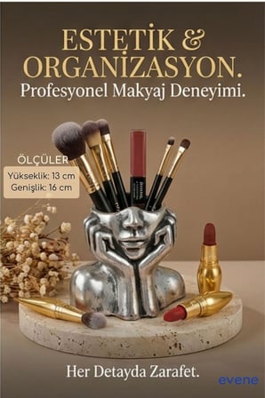 Makyaj Organizeri Makyaj Fırçalığı Makyaj Organizer Düzenleyici Beyaz Renk Model 28