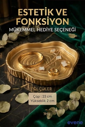 Takı Organizer Makyaj Düzenleyici Kozmetik Organizer Dekoratif Tabak Gümüş Eskitme Renk Model 1