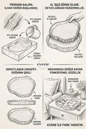 Takı Organizer Makyaj Düzenleyici Kozmetik Organizer Dekoratif Tabak Gümüş Eskitme Renk Model 1
