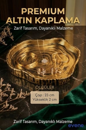 Takı Organizer Makyaj Düzenleyici Kozmetik Organizer Dekoratif Tabak Gümüş Eskitme Renk Model 1