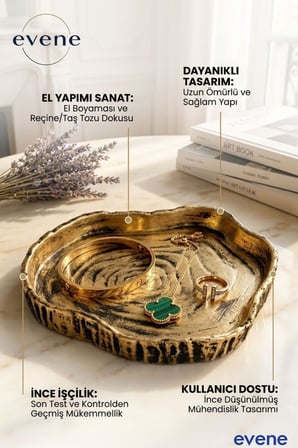 Takı Organizer Makyaj Düzenleyici Kozmetik Organizer Dekoratif Tabak Gümüş Eskitme Renk Model 1