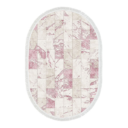 Alanur Trend Keçe Tabanlı Saçaklı Yuvarlak Mutfak Halı Mu183