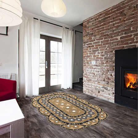 Manolya Lazer Kesim Kaymaz Taban Dijital Baskı Halı St600179Kr