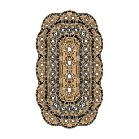 Manolya Lazer Kesim Kaymaz Taban Dijital Baskı Halı St600179Kr