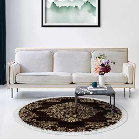 Eko Trend Djt Haı Yıkanabilir Kaymaz Taban 761 Yuvarlak Osmanlı