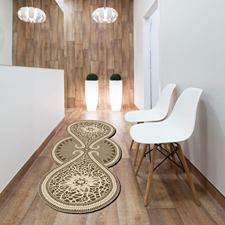 Zambak Lazer Kesim Kaymaz Taban Dijital Baskı Halı St600155Kr