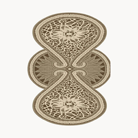 Zambak Lazer Kesim Kaymaz Taban Dijital Baskı Halı St600155Kr