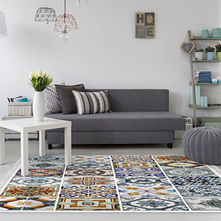 Eko Trend Djt Halı Yıkanabilir Kaymaz Taban Mu144 Patchwork