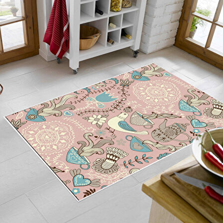 Alanur Trend Keçe Tabanlı Mutfak Halı Mu186