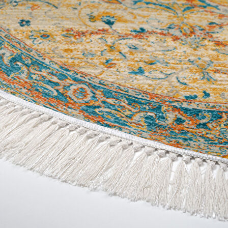 Eko Trend Djt Haı Yıkanabilir Kaymaz Taban P1356 Yuvarlak Vintage